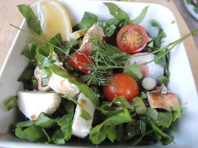 rukolos salotos su vištiena 