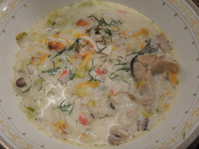 jūros gėrybių sriuba su grietinėle